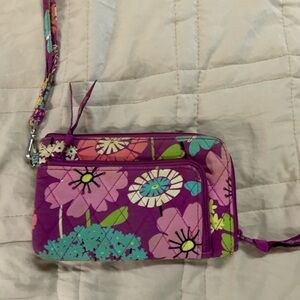 Vera Bradley - Floral Purple Wristlet - EUC